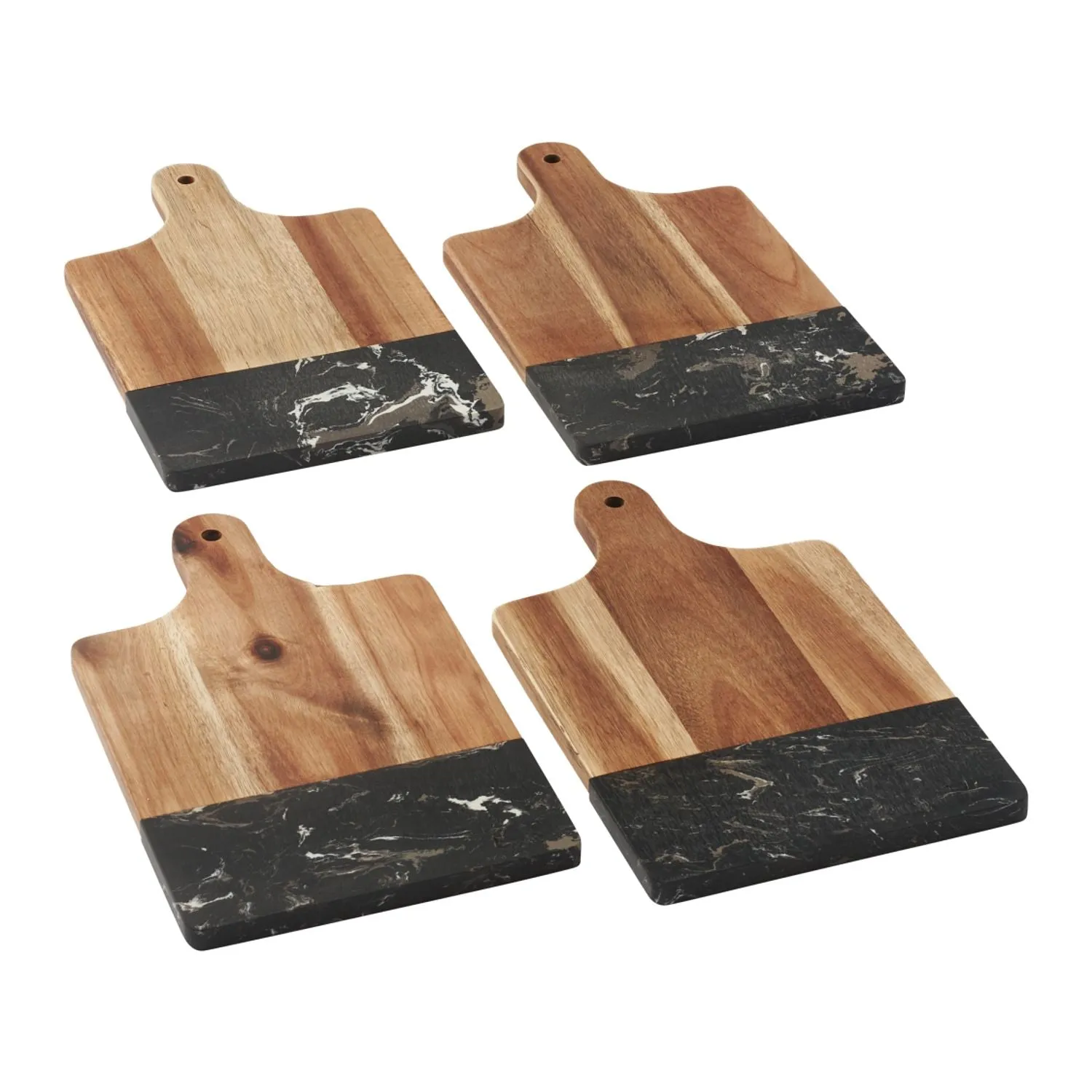 Black Marble and Wood Cutting Board