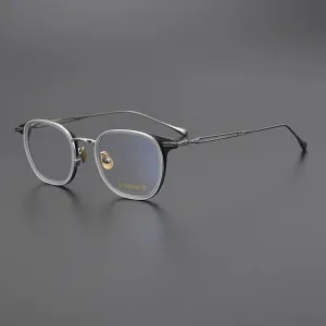 Black Mask Unisex Full Rim Titanium Acetate Square Eyeglasses E063