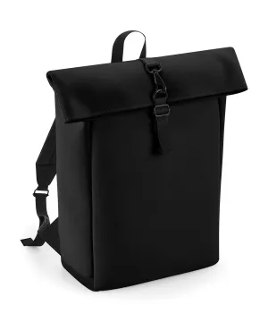 Black - Matte PU rolltop backpack