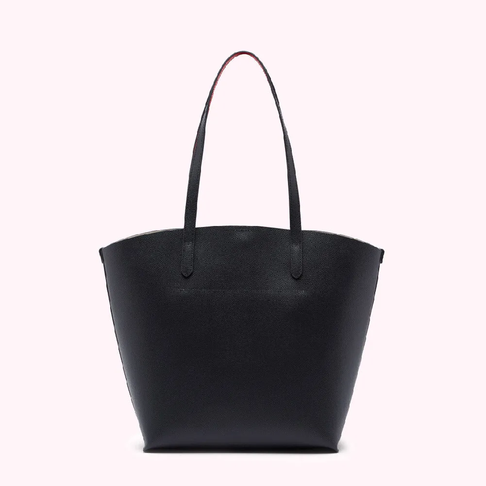 BLACK MEDIUM AGNES TOTE BAG