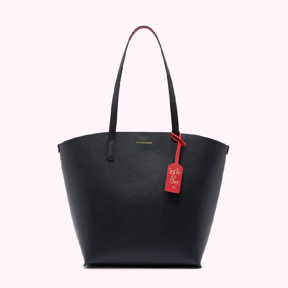 BLACK MEDIUM AGNES TOTE BAG