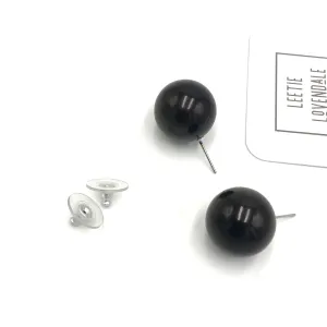 Black Mega Ball Stud Earrings