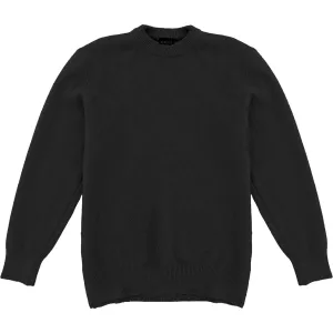 Black Mens Knit Diamond Pattern Crew Neck Sweater