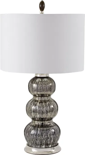 Black Mercury Gourd Table Lamp With Pure White Shade