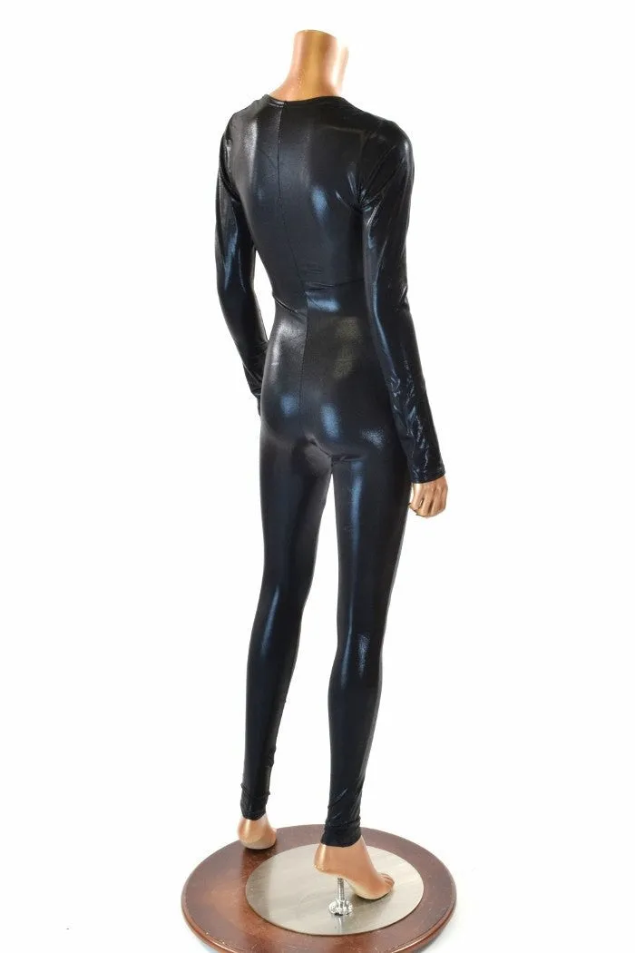 Black Metallic Catsuit