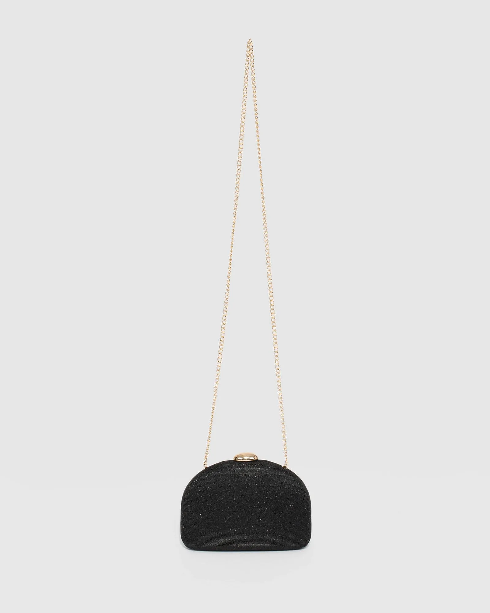 Black Mia Glitter Clutch Bag