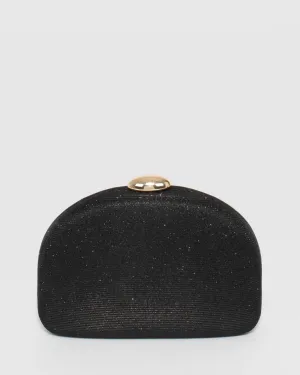 Black Mia Glitter Clutch Bag