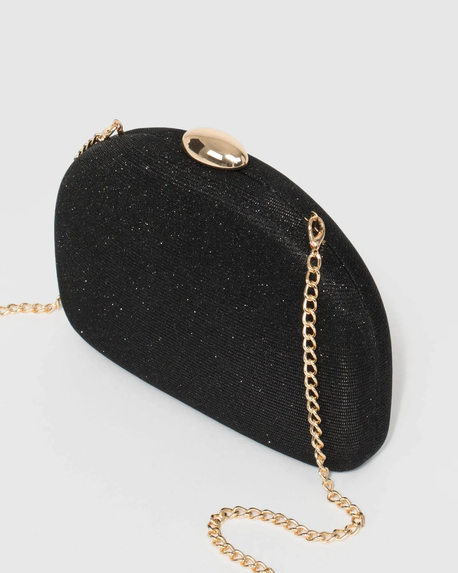 Black Mia Glitter Clutch Bag