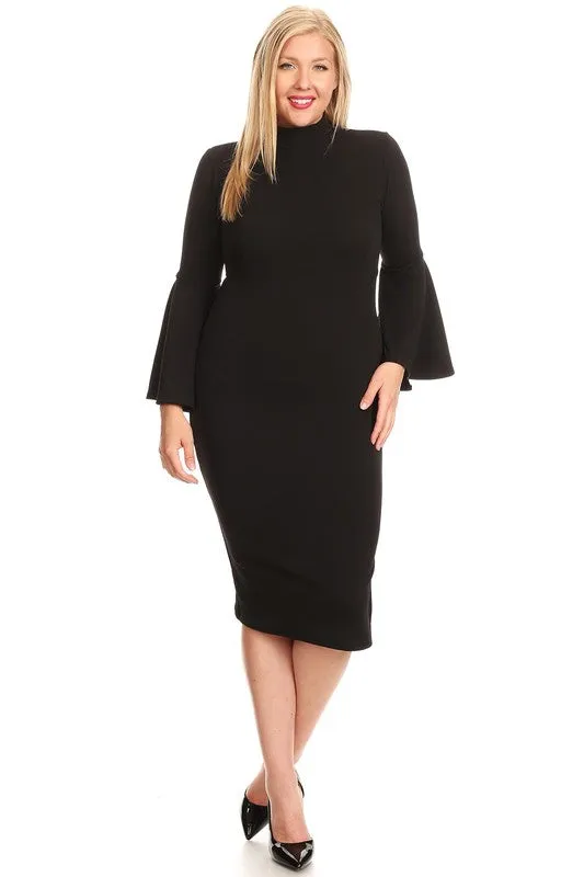 Black Midi Sheath Dress