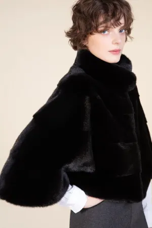 Black mink cape