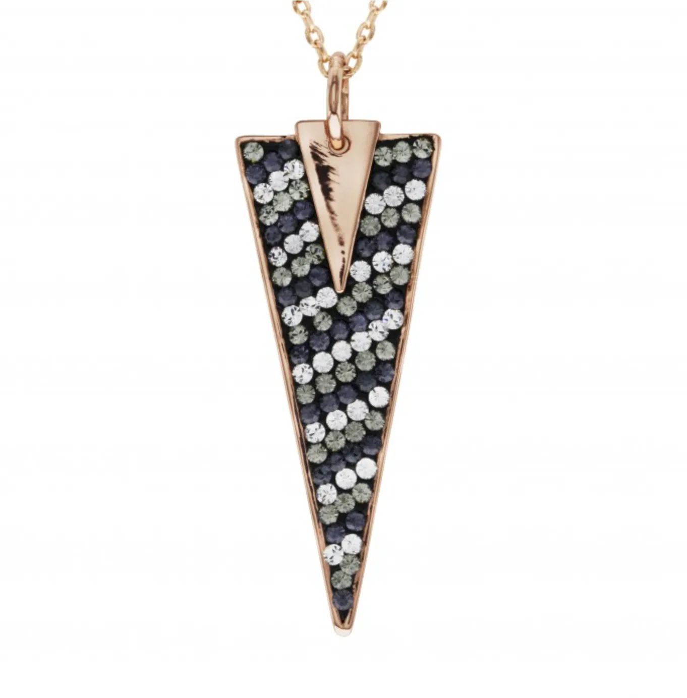 Black Mix Swarovski Crystal Spike Pendant Necklace