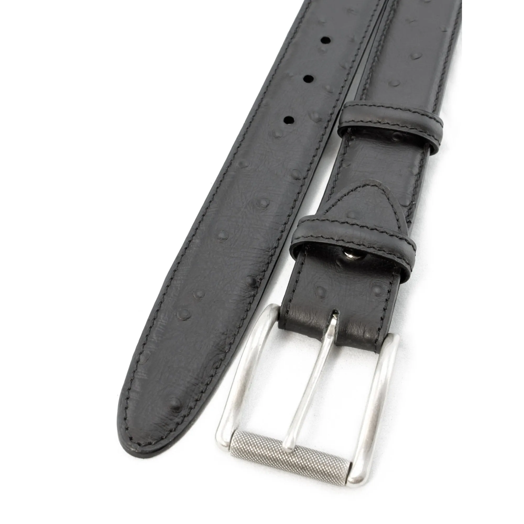 Black mock ostrich quill roller belt