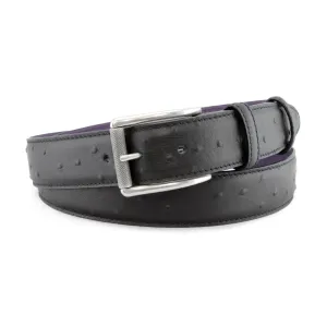 Black mock ostrich quill roller belt