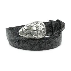 Black Mock Python Snakehead Belt