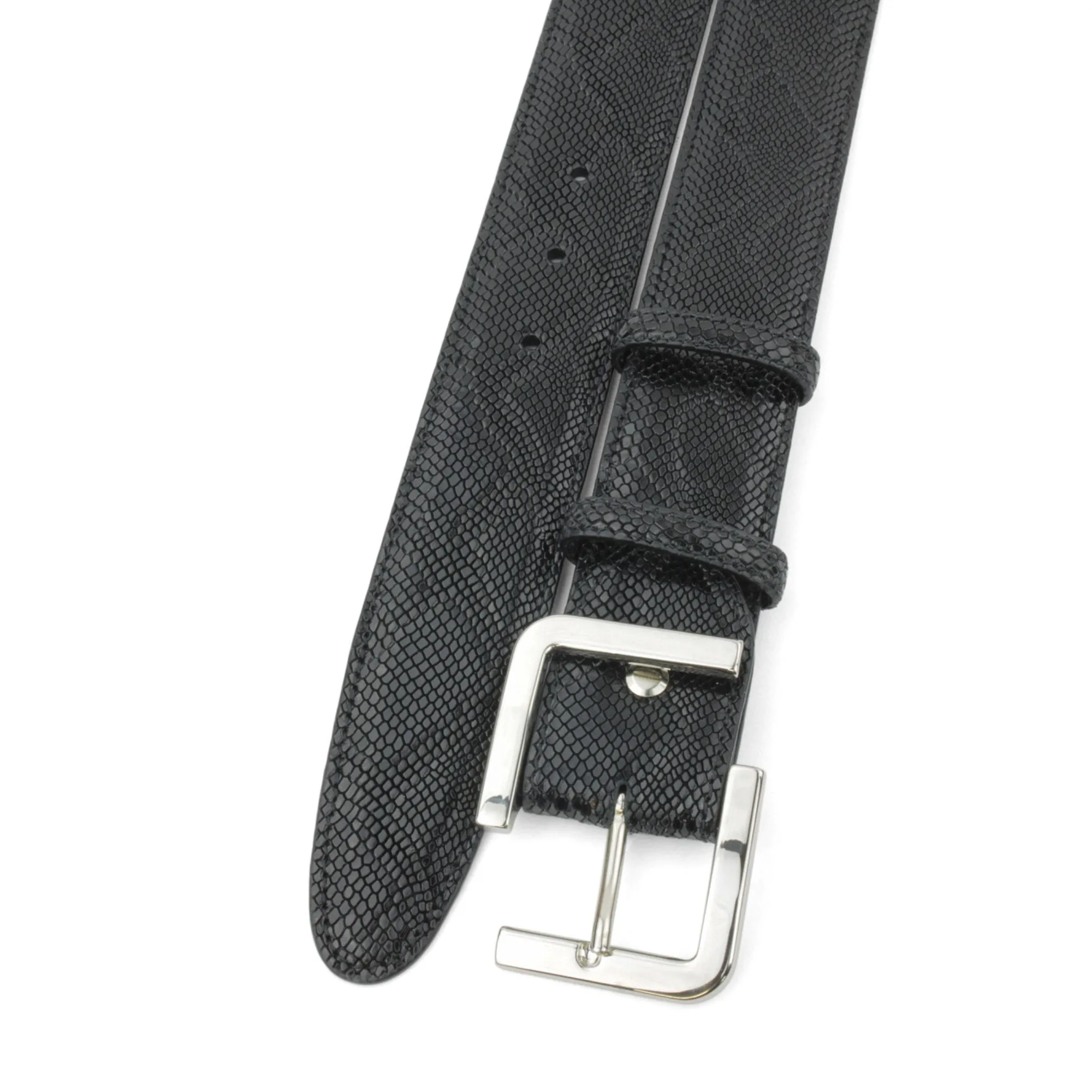 Black Mock Python Viewfinder Belt