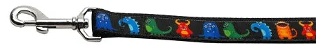 Black Monsters Nylon Dog Leash 5-8 Inch Wide 4ft Long