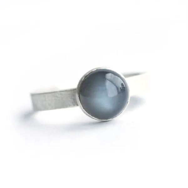 Black Moonstone Sterling Silver Ring