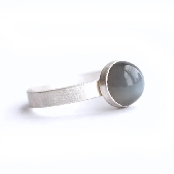 Black Moonstone Sterling Silver Ring