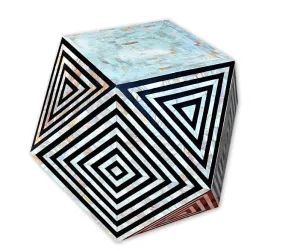 Black Mother Of Pearl Inlay Octagonal Side Table