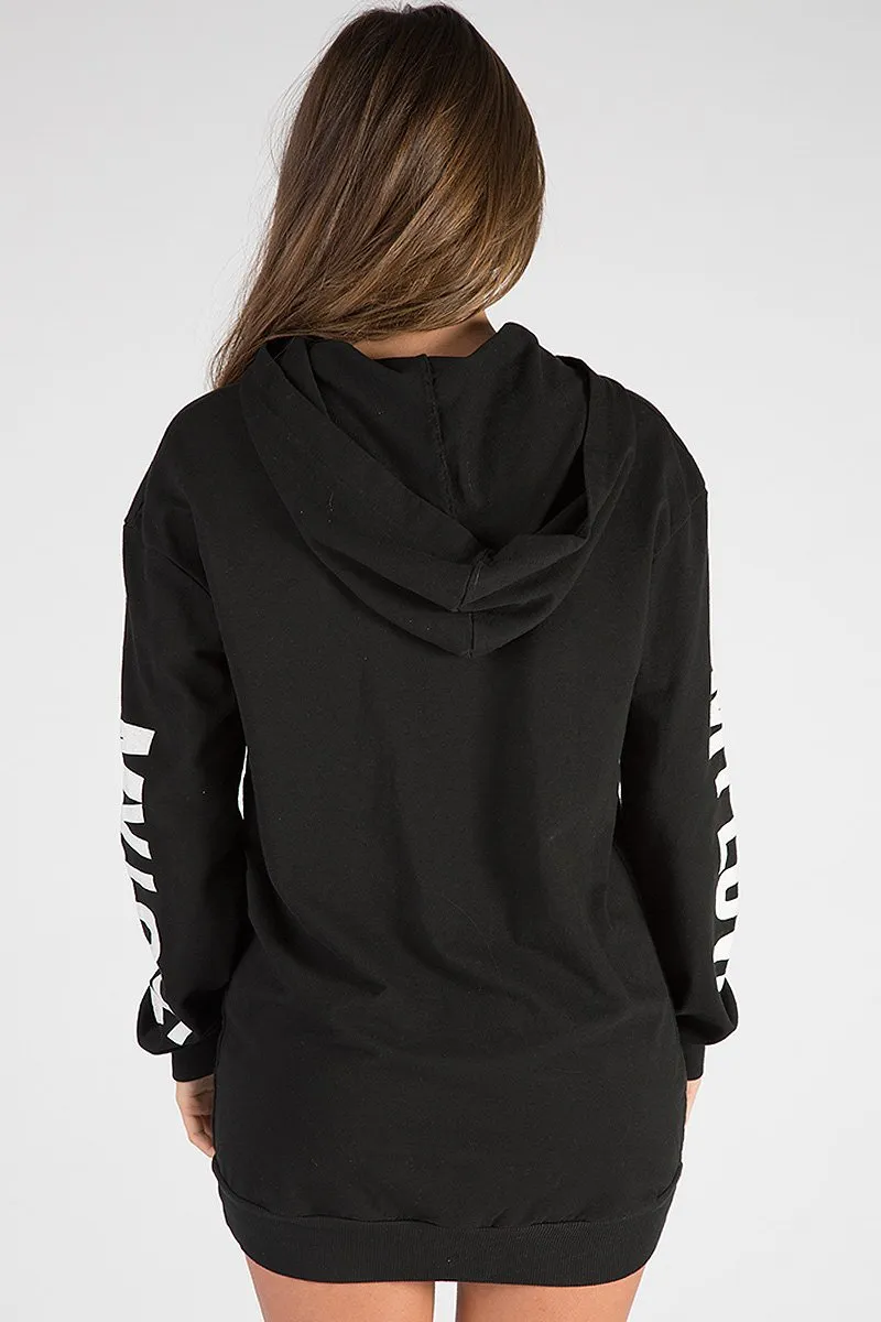 Black 'My Love' Slogan Oversized Hoodie - Tish