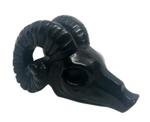 Black Obsidian Crystal Ram's Head Carving