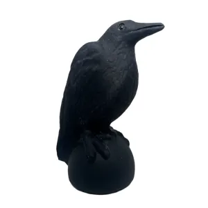 Black Obsidian Crystal Raven Carving