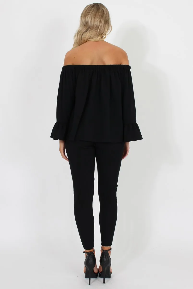 Black Off The Shoulder Co-ord - Lydia