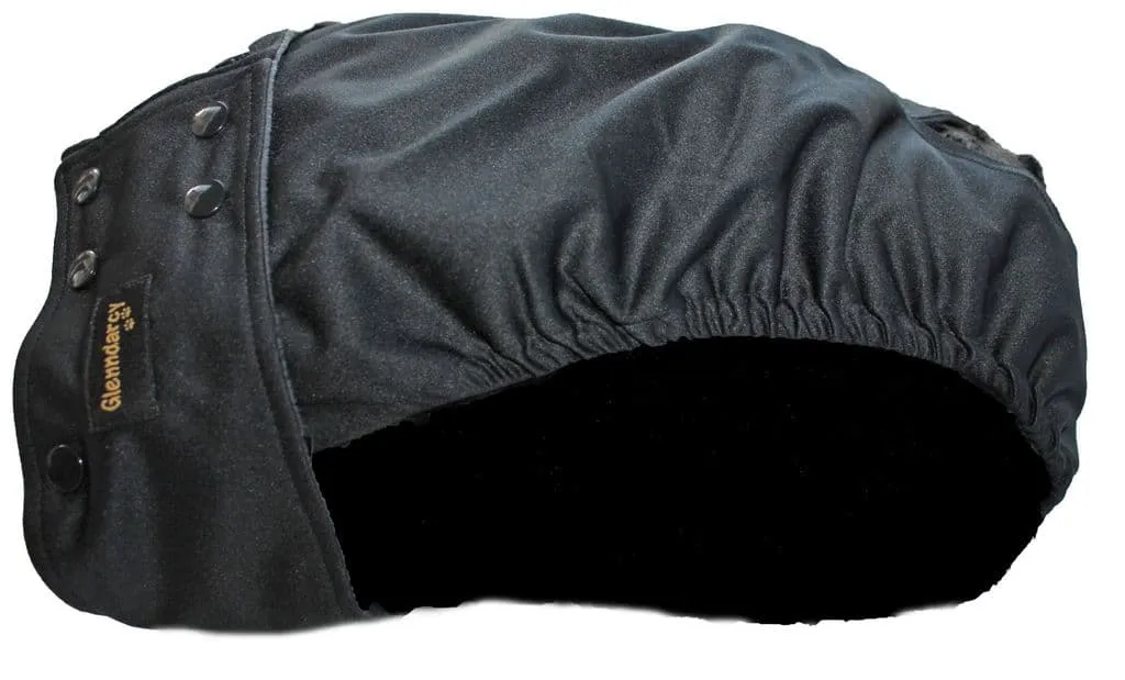 Black on Black Female Dog Nappy - Poppers fastening