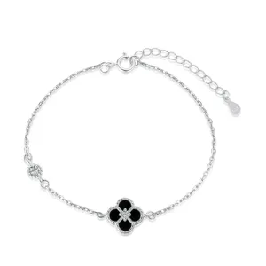 Black Onyx Clover Bracelet