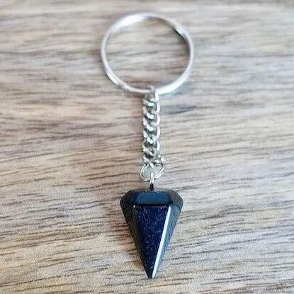 Black Onyx Natural Gemstone Keychain