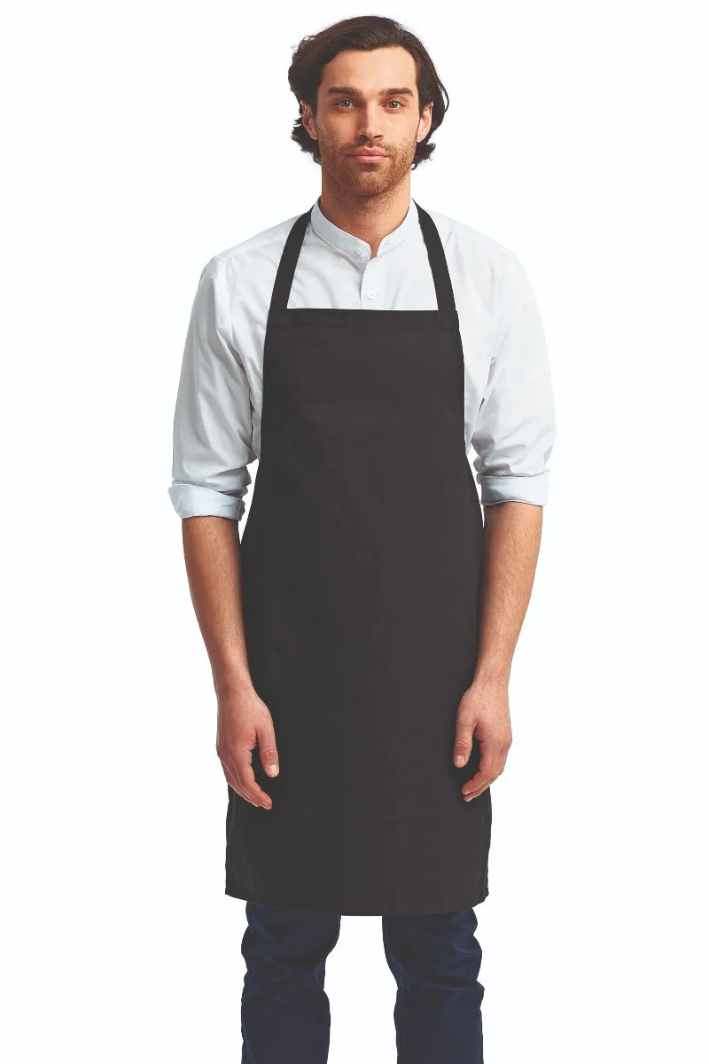 Black Organic Cotton Bib Apron (No Pockets)