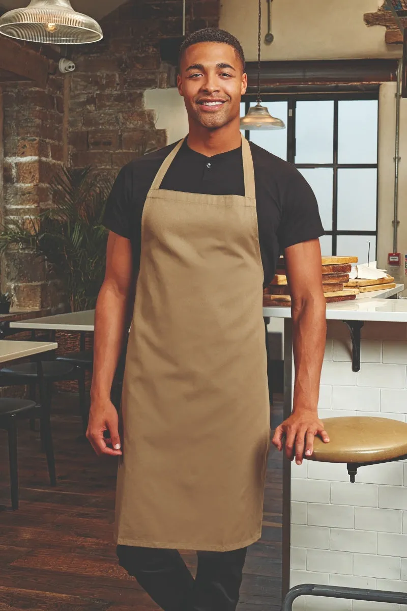 Black Organic Cotton Bib Apron (No Pockets)