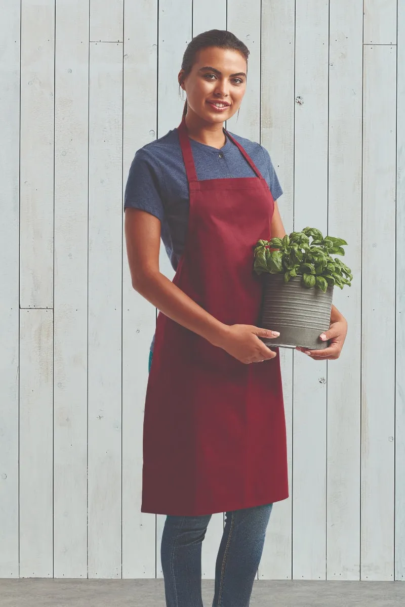 Black Organic Cotton Bib Apron (No Pockets)