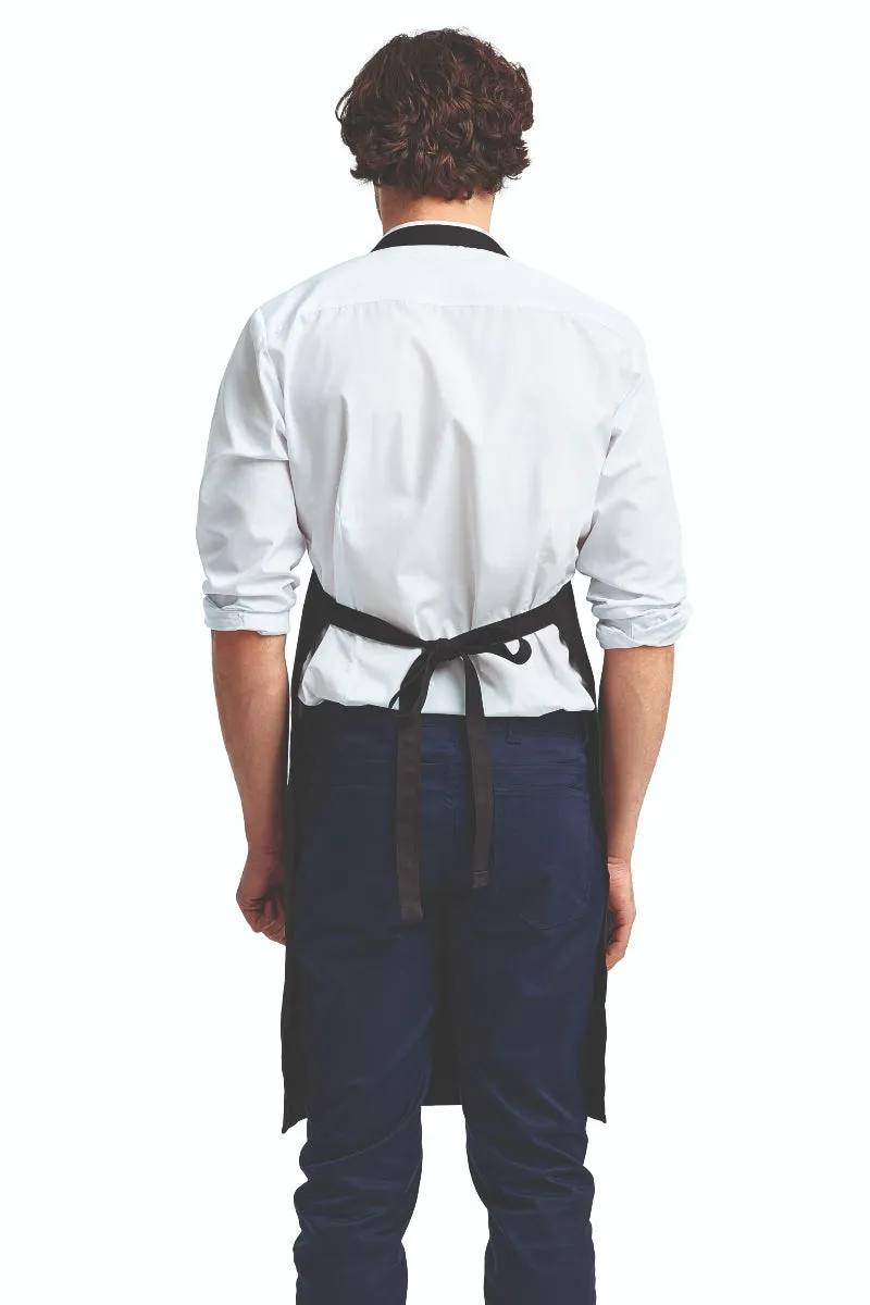 Black Organic Cotton Bib Apron (No Pockets)