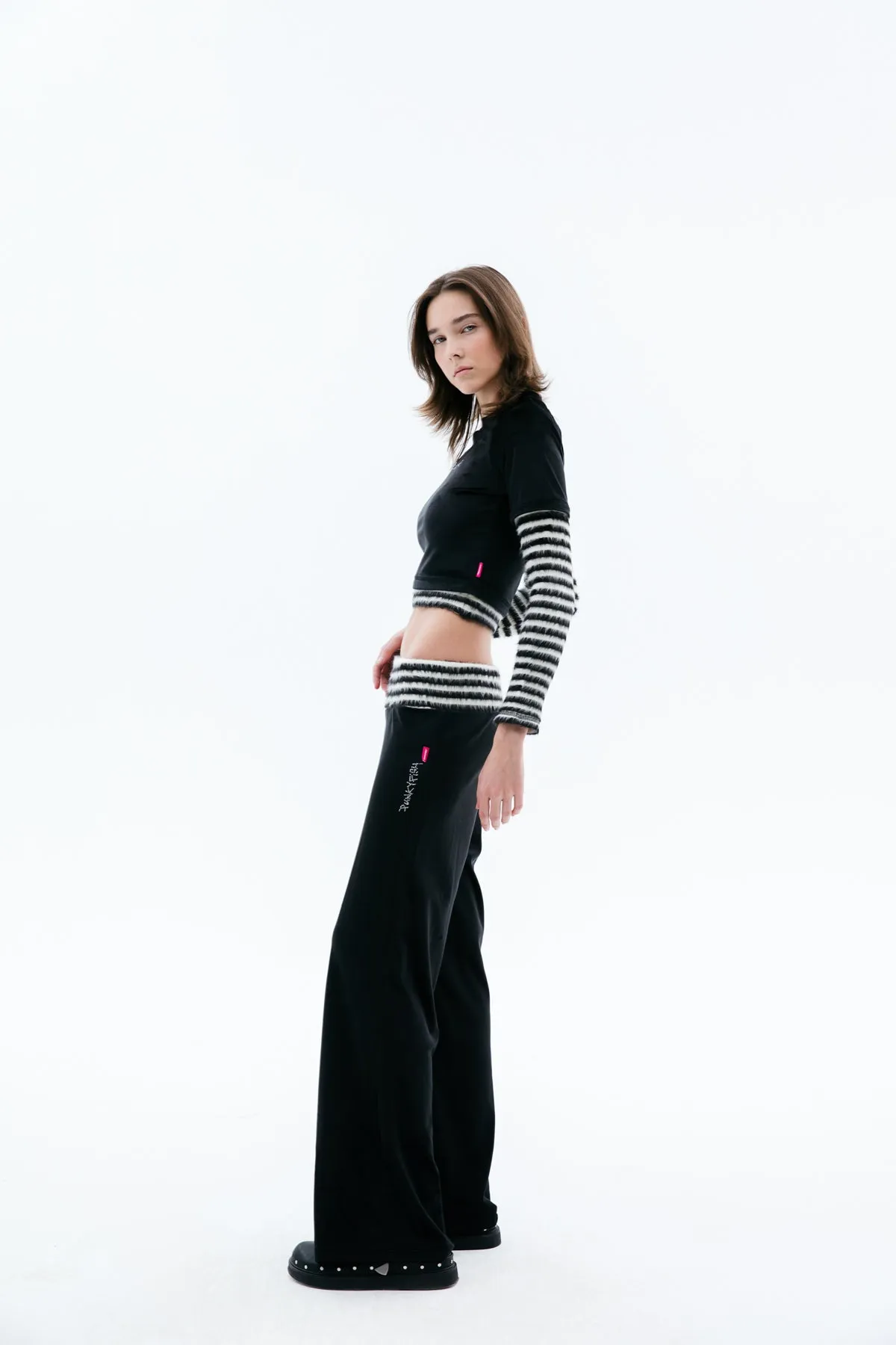 Black Oversize Velvet Trousers