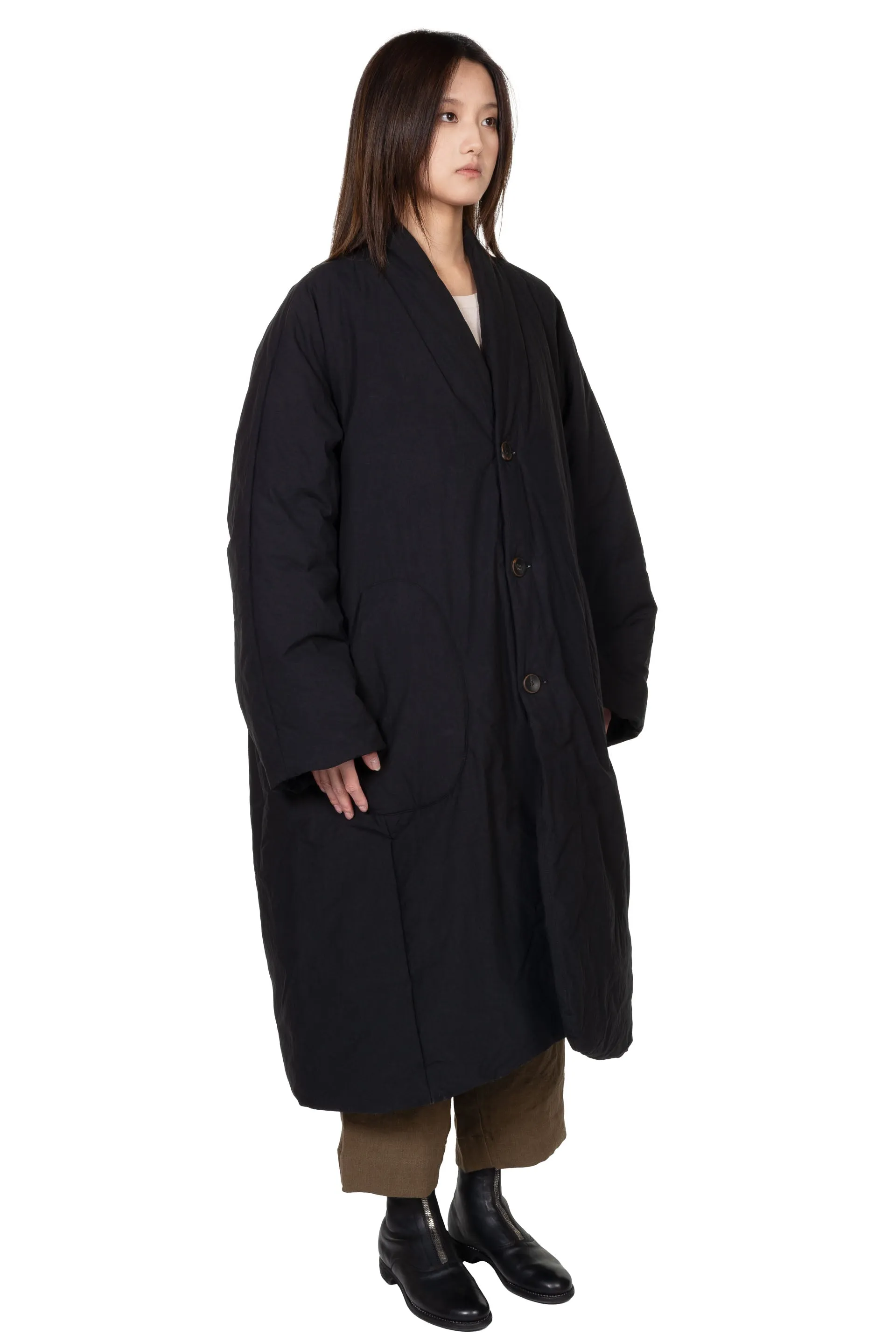 Black Padded Long Coat