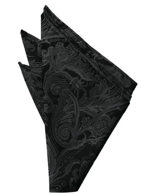 Black Paisley Silk Pocket Square