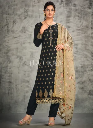 Black Pakistani Pant Style Salwar Suit