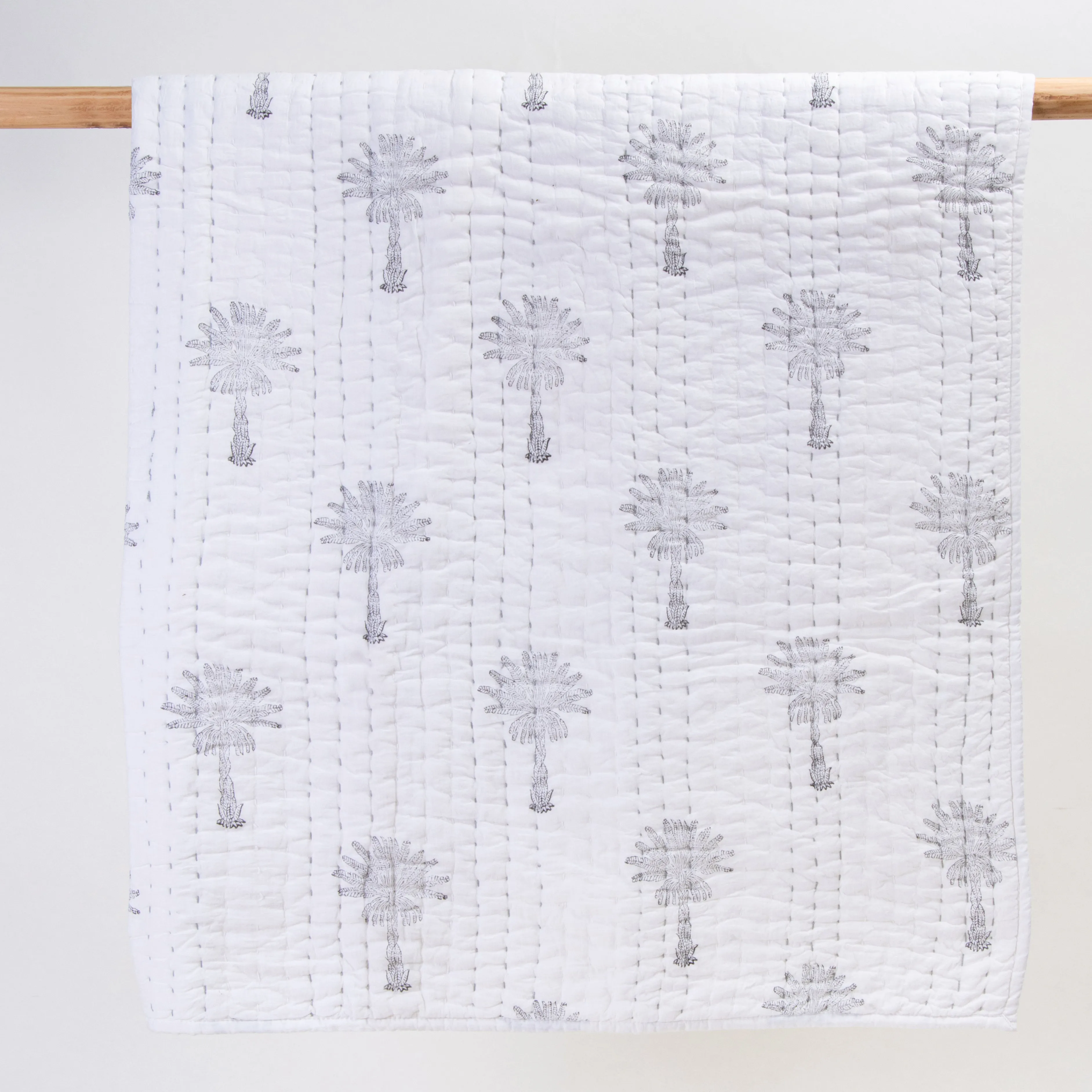 Black Palm Tree Mulmul Soft Cotton Baby Blankets For Summer and Winter