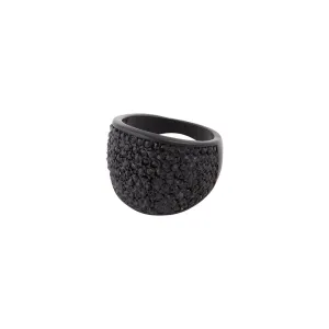 Black Pave Diamante Dome Ring