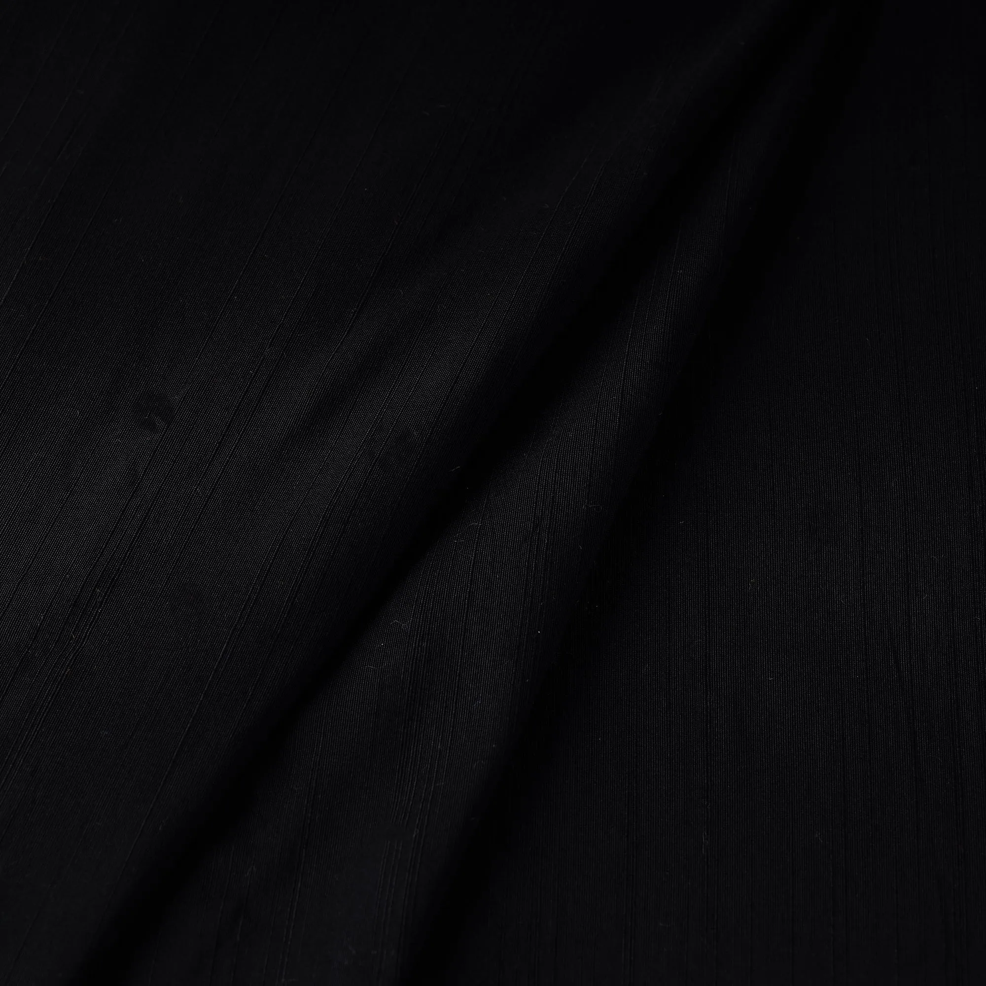 Black - Plain Slub Silk Fabric 13