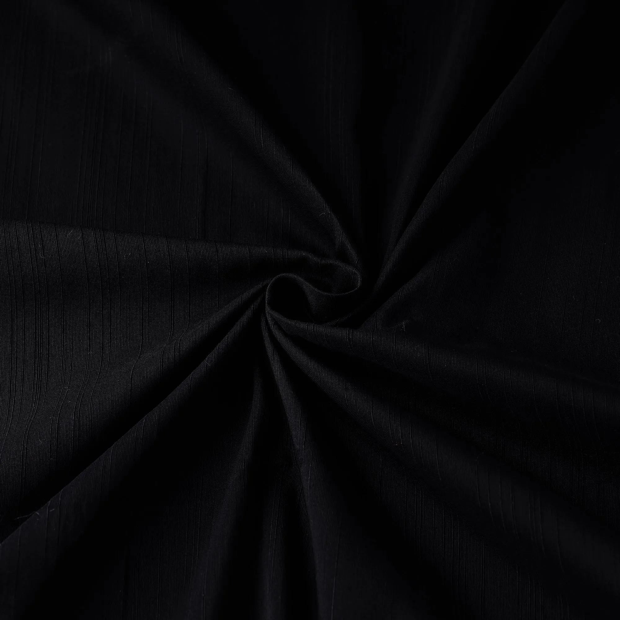 Black - Plain Slub Silk Fabric 13