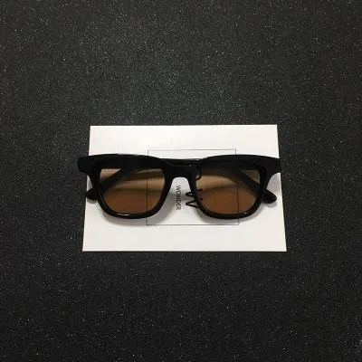 Black Plastic Frame Colorful Square Sunglasses