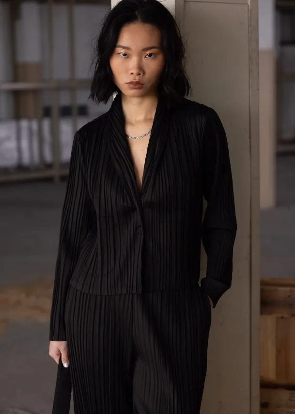 Black Pleated Jacket