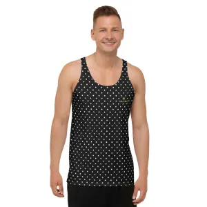 Black Polka Dots Tank Top, Premium Quality Men's Unisex Tank Top-Made in USA/EU/MX (US Size: XS-2XL)