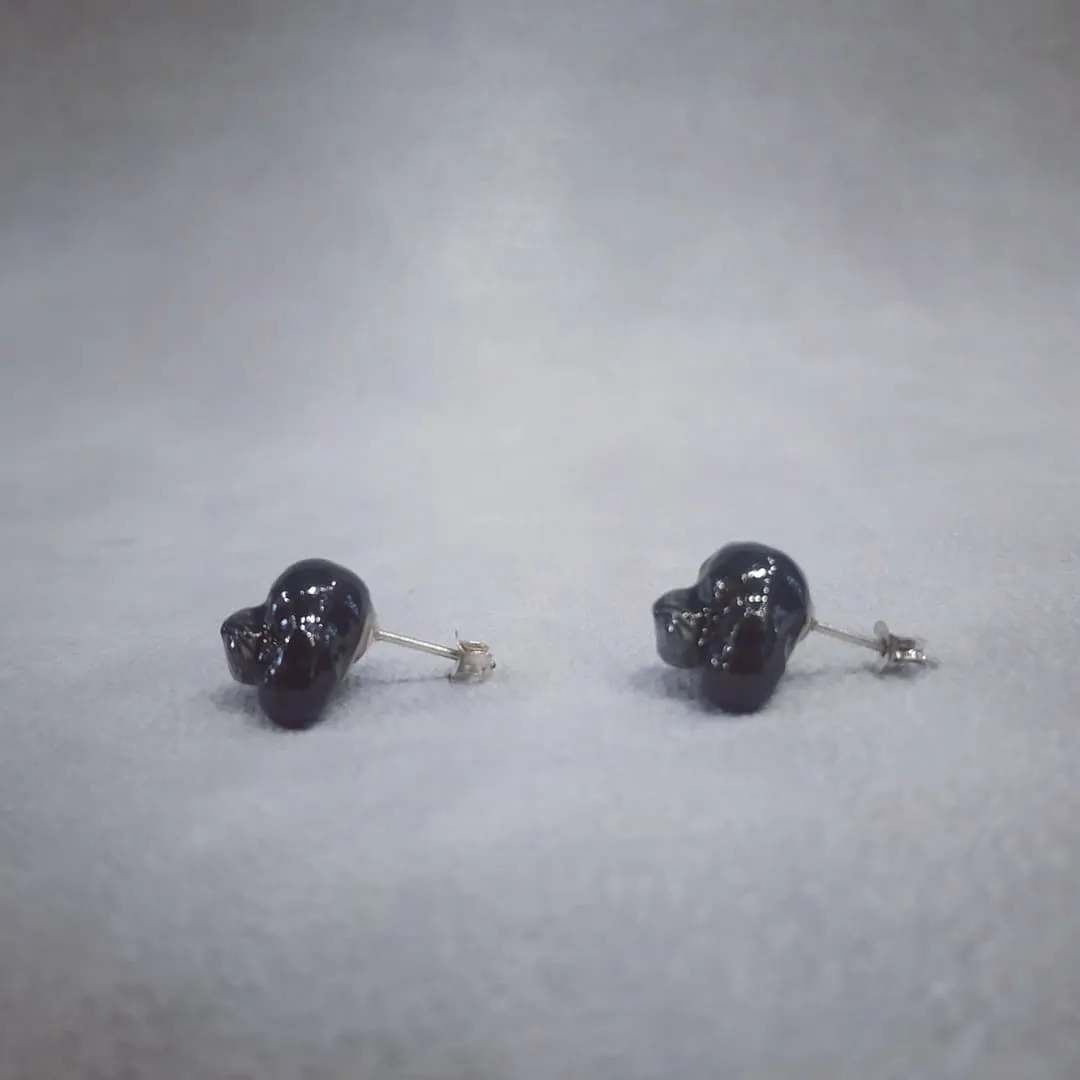 Black Poodle Cockerpoo Head Stud Earrings by And Mary