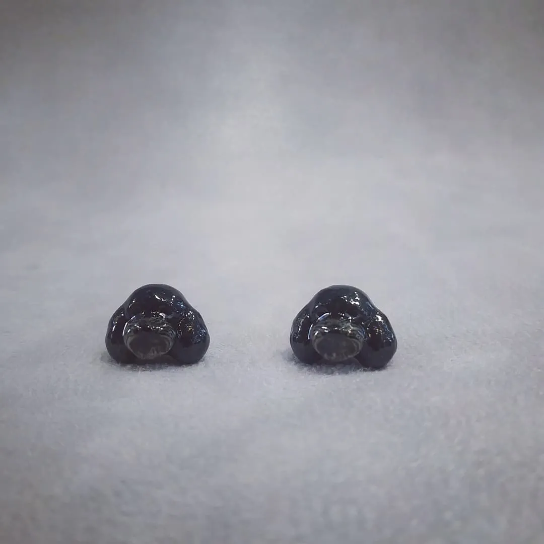 Black Poodle Cockerpoo Head Stud Earrings by And Mary