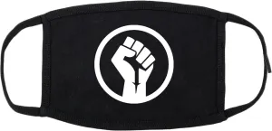 Black Power Fist Cotton Face Mask Black