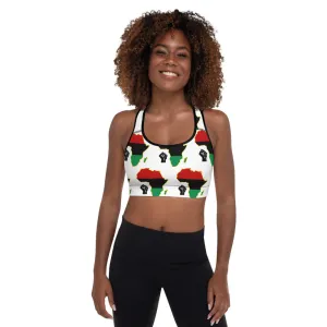 Black Power Fist Pan African Padded Sports Bra