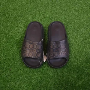 Black Printed Comfy Slippers